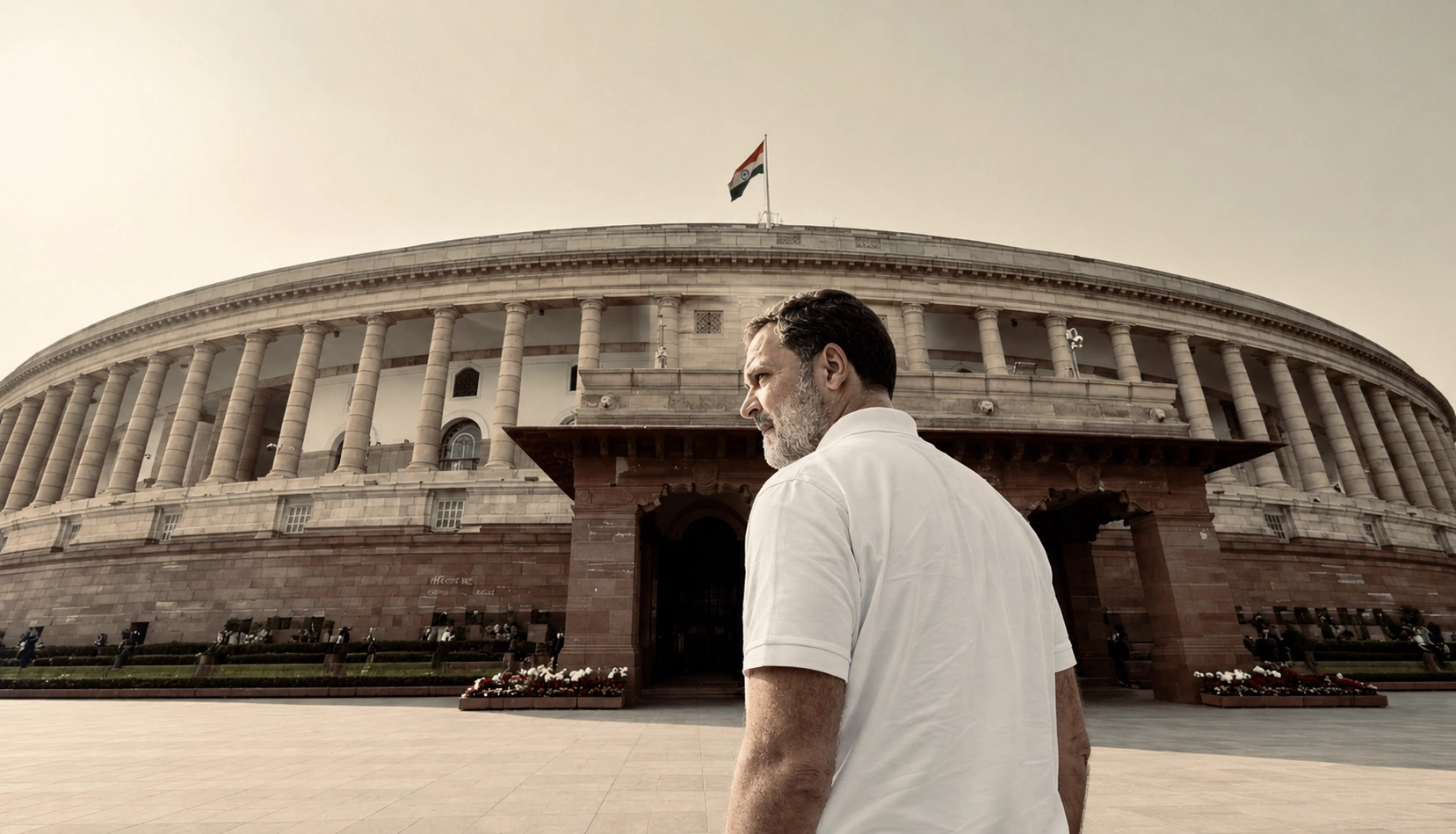 Rahul gandhi in front of parliament