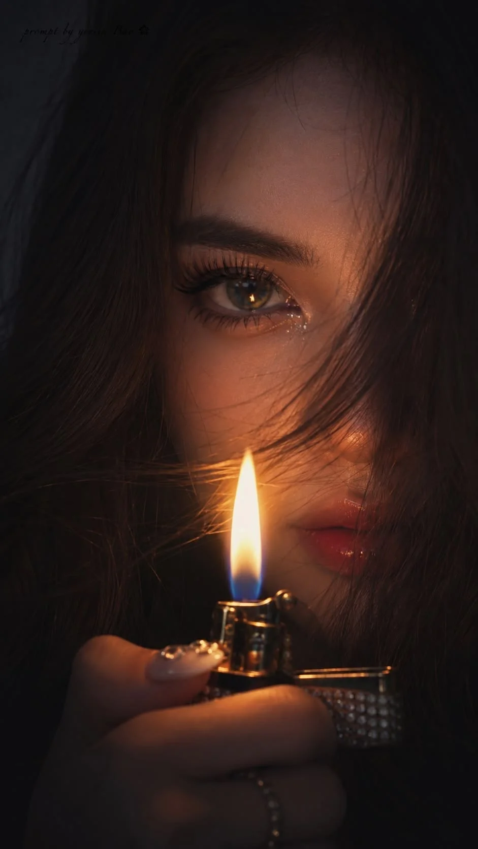 lady with Lighter dark mobile background wallpaper