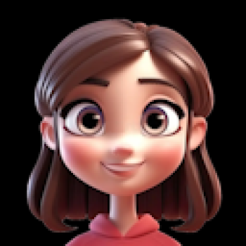 avatar smiling happy girl cartoon close up transparent png background