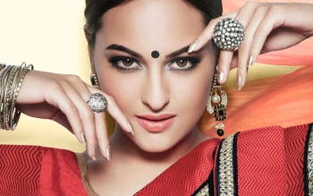 Bollywood actress Sonakshi Sinha in Saree HD iPhone Wallpaper Widescreen Backgro