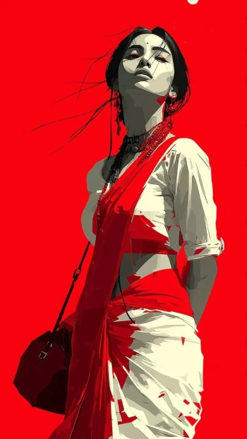 stylist Indian girl android mobile background